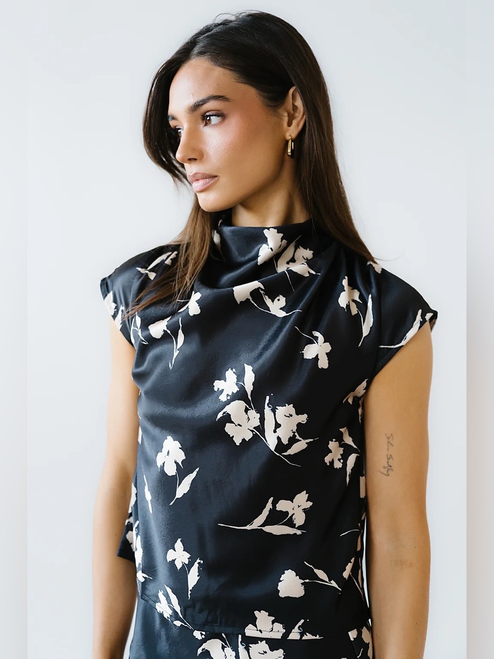 Floral Top in Black